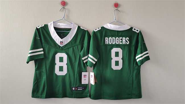 Women%27s New York Jets #8 Aaron Rodgers Green 2024 FU.S.E Vapor Football Stitched Jersey